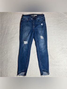 Seven 7 dark distressed Raw Hem Jeans Dark Wash Size 6